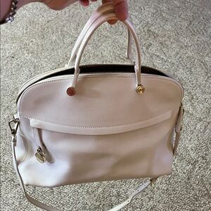 Furla Genuine Leather Elegant Cream Handbag